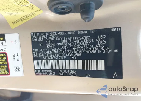 2012 Toyota Sienna Xle V6 8 Passenger from USA, damaged, VIN 5TDYK3DC5CS179527